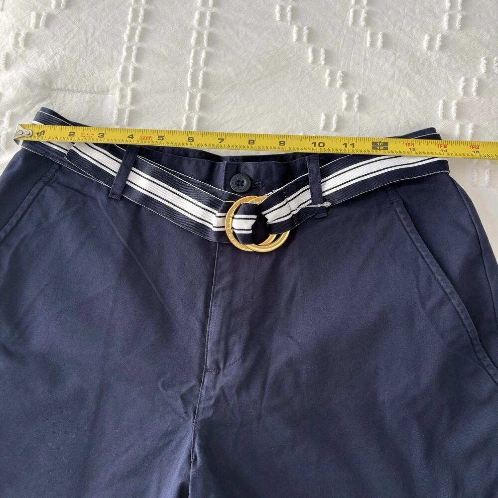 Ralph Lauren Navy Shorts Women’s Striped Belt w/ Gold NEW Without Tags Size 4 - Picture 6 of 9